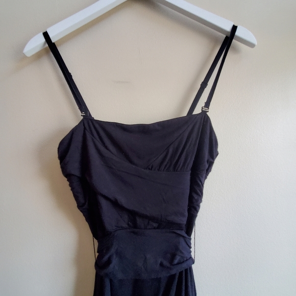 Free People Jersey Knit Black Dress with straps tie back, small size - Picture 4 of 10
